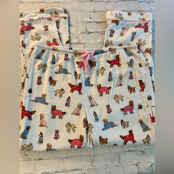 LIVE LOVE LOUNGE KAREN NEUBÜRGER WHITE WITH DOGGIES SLEEPWEAR WOMEN’S PJS LARGE - Picture 3 of 10